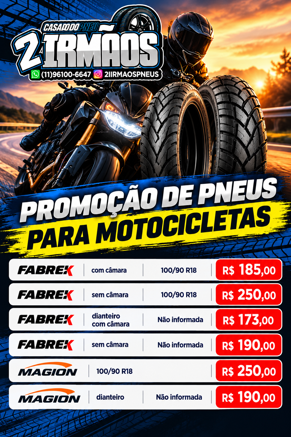 Promoção de Pneus para Motocicletas