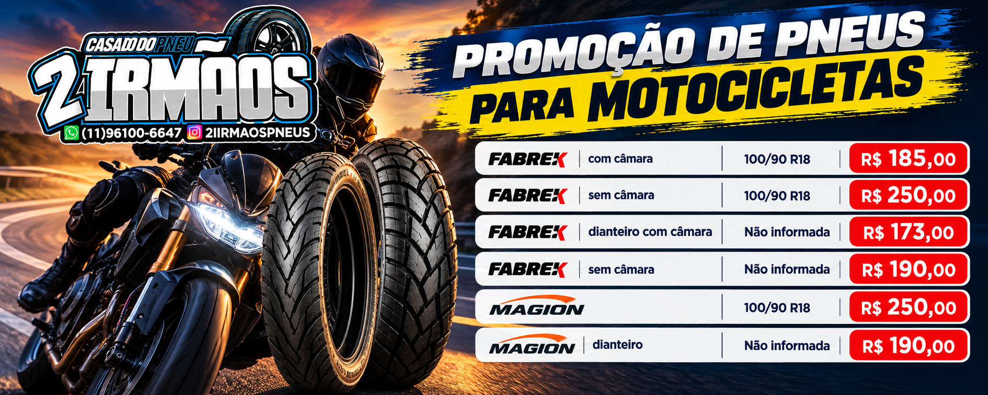 Promoção de Pneus para Motocicletas